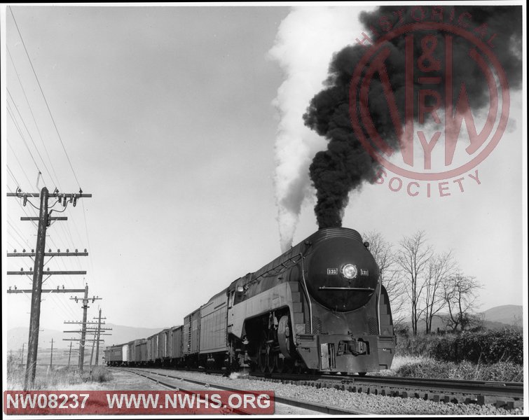 N&W K2 131 on Shenandoah Valley line with Mixed Train