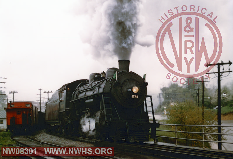 N&W E2a 578 with train #5  at Bluefield, VA