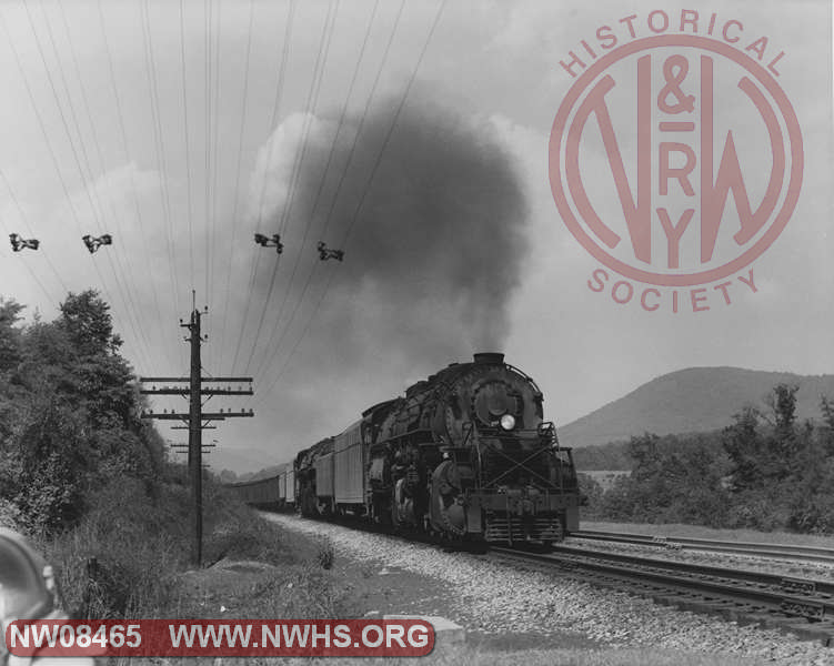 N&W Y6a 2167 near Blue Ridge with 200 empties