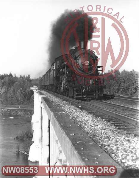 N&W Rwy Class E2a #562 crossing James River Bridge at Richmond, VA with ACL train #27