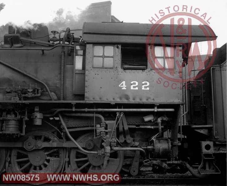 Exterior view of cab of N&W Class M #422