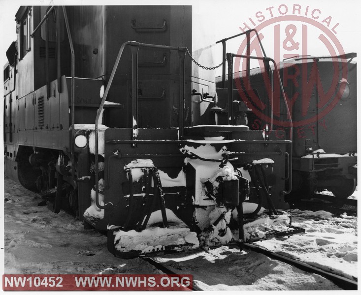 N&W diesel locomotive with snow on pilot