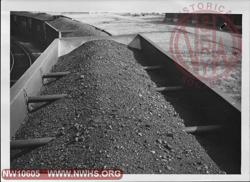 View of top of loaded coal hopper, possibly class H-13 Hopper 93000