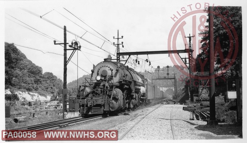 N&W Y6 2125 on extra east bound about to enter west portal of Coaldale tunnel, Coaldale, WV