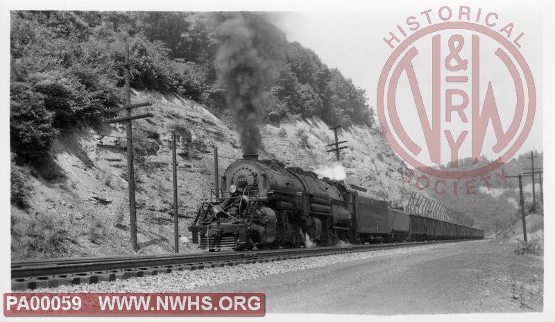 N&W Y6 2133 on extra eastbound at Maybeury, WV