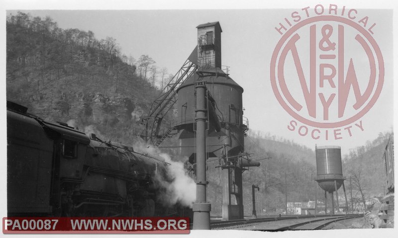 View of coaling station and water tank at Iaeger, WV