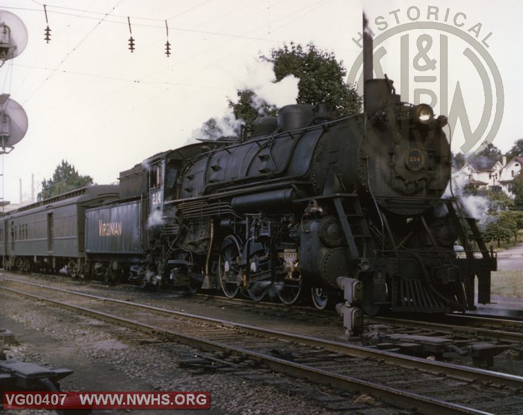 VGN  Steam Engine 214 with #4 in the station at Roanoke