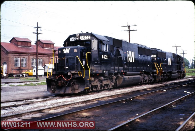 NW SD50s  #6502, L front 3/4 view @ Crewe, VA