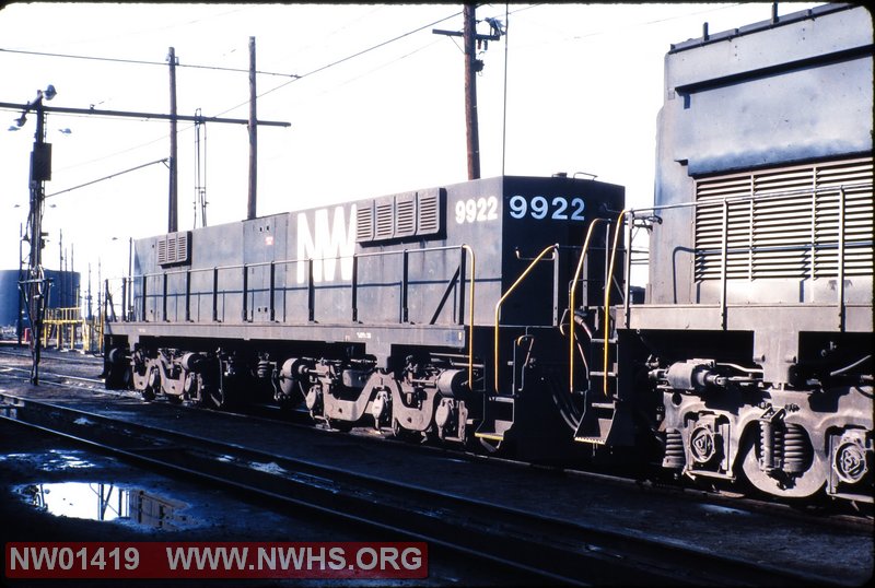 NW 9922 FM Train Master slug , R front view, @ Norfolk, VA