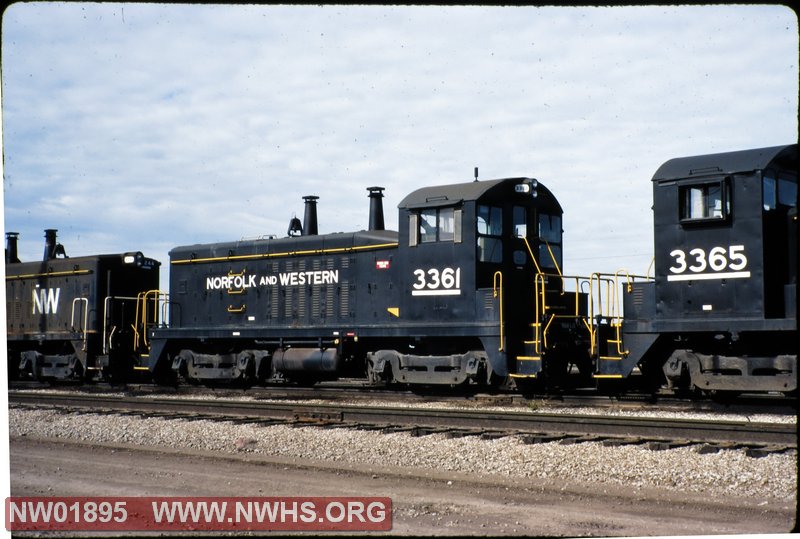 N&W EMD SW7 #3361 at Bellevue, OH