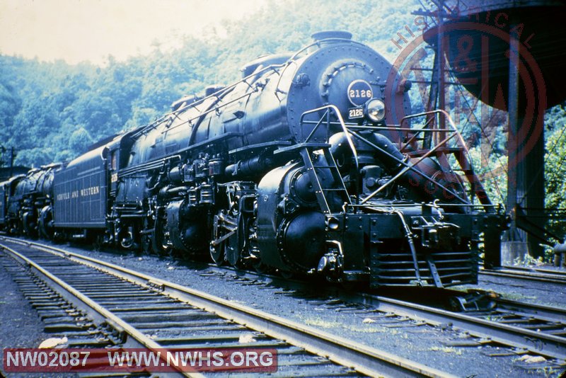 N&W Y6 #2126, Color, Right 7/8 View @ Iaeger, WV