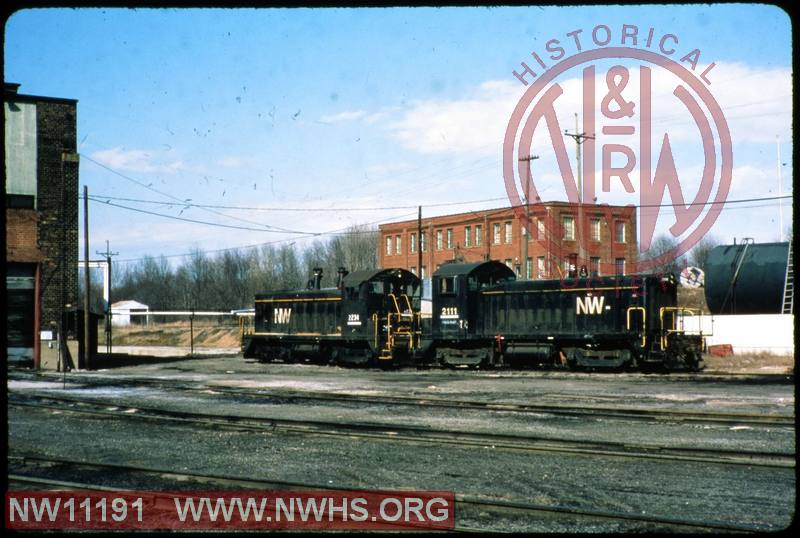 N&W EMD SW8 #2111 and N&W EMD SW9 #2234