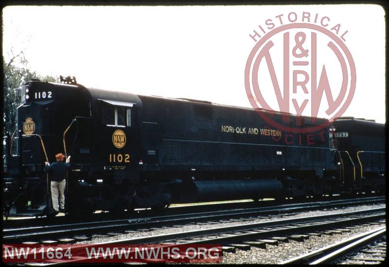 N&W ALCO C-628 #1102 at Bellevue, OH