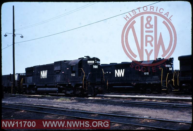 N&W ALCO C-630 #1133 with N&W EMD GP35 #1312 at Norfolk, VA