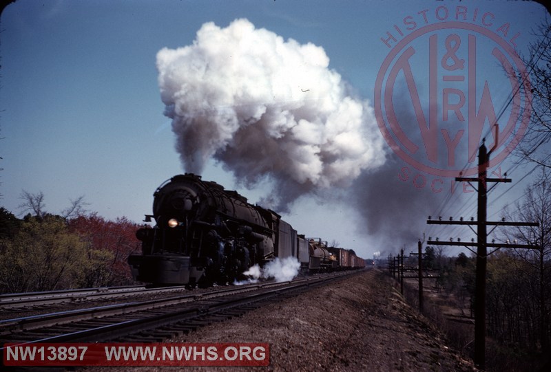 N&W A 1242 with #77 west of Crewe, VA