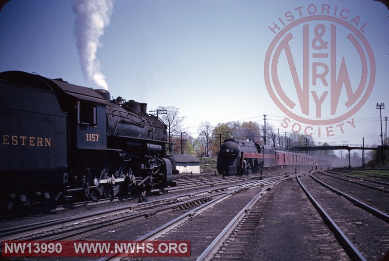 N&W K2a 127 with #7 at Crewe, VA.  N&W M2c 1157 in foreground