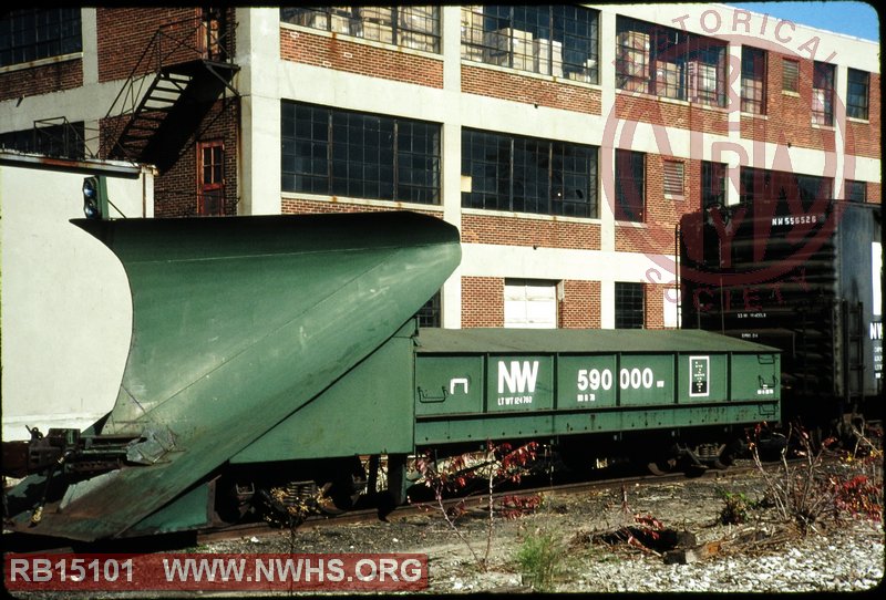 N&W Gondola, Snow Plow #590000 at Fort Wayne, IN