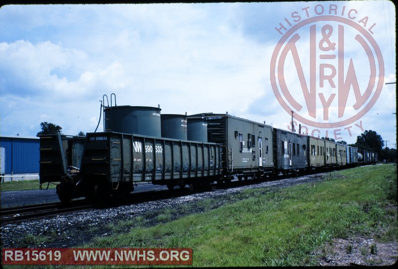 N&W Class G26 Gondola, W/ Water Tanks #590633 at Fostoria, OH