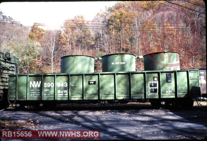 N&W Class G26 Gondola, W/ Water Tanks #590643 at Iaeger, WV