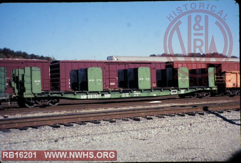 N&W Class F38 Flat, Switch Crossties Loading #591507 at Roanoke, VA