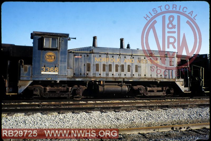 N&W EMD SW9 #3366 at Bellevue, OH