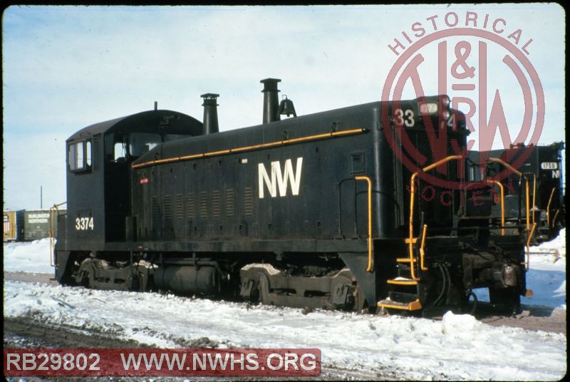 N&W EMD SW9 #3374 at Chicago, IL