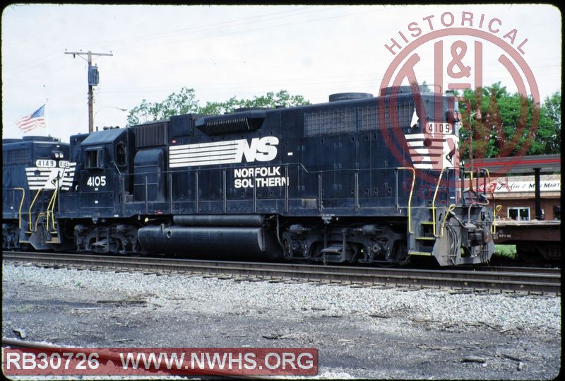 N&W EMD GP38AC #4105 at Burkeville, VA