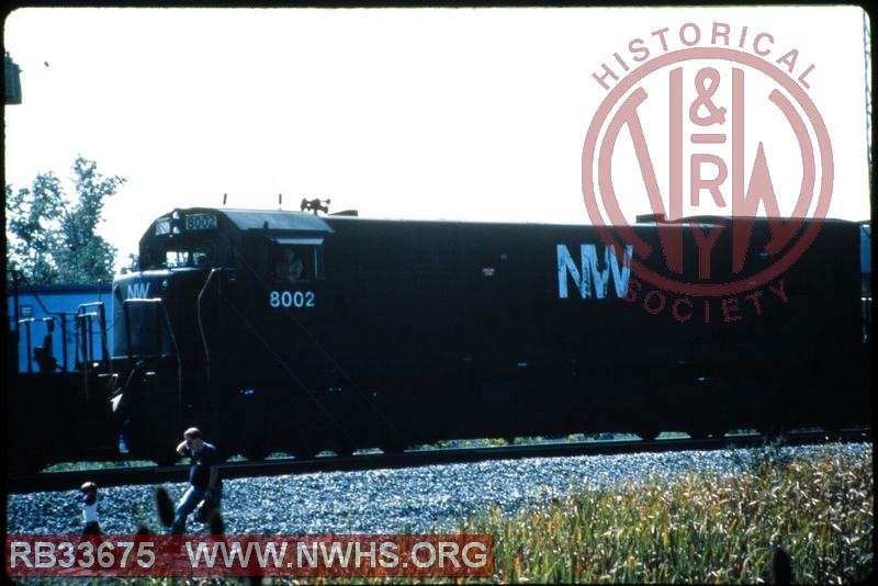 N&W GE U30C #8002 at Avon, OH.