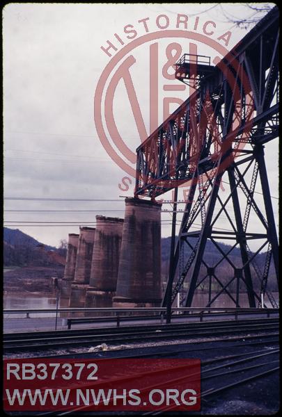 Former VGN New River Bridge at Glen Lyn, VA during removal.