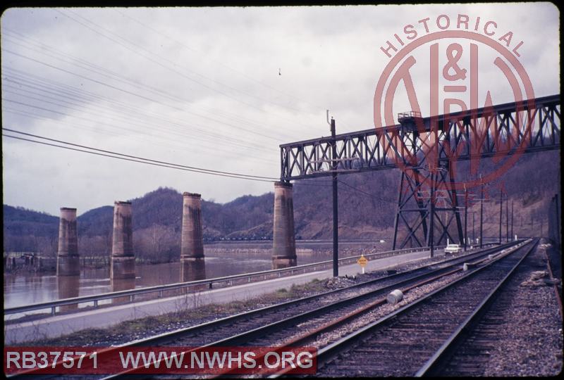 Former VGN New River Bridge at Glen Lyn, VA during removal.