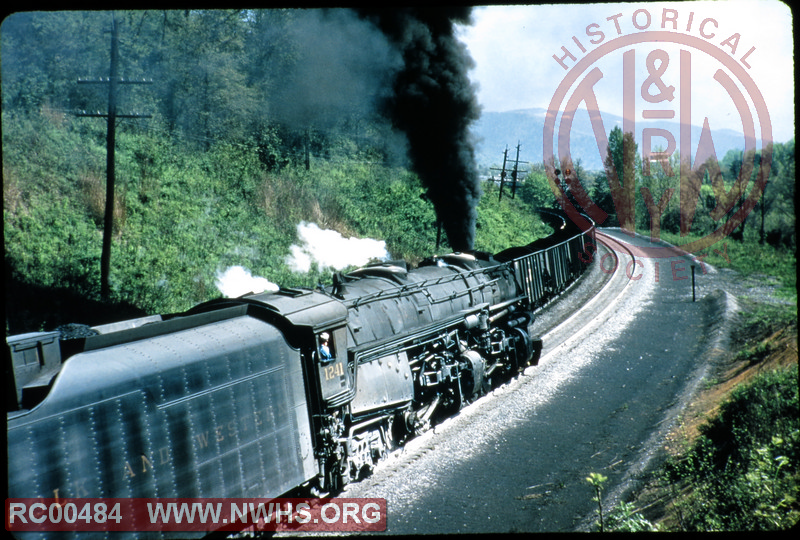 N&W Class A #1241 working up hill on the Blue Ridge grade at Blue Ridge, VA