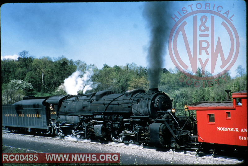 N&W Class Y6 #2127 pushing on the rear up Blue Ridge grade