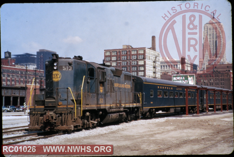 N&W Class GP9 #513 in Pevler blue